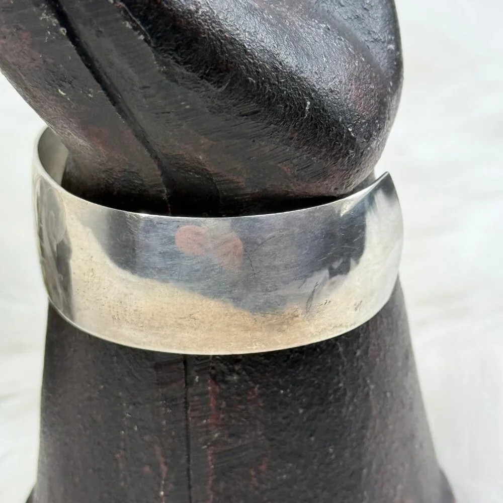 Monogrammed Silver Tone Cuff Bracelet